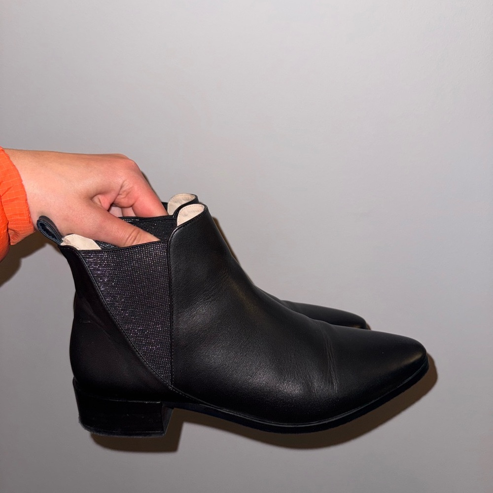 Italian Leather Black Ankle Boots